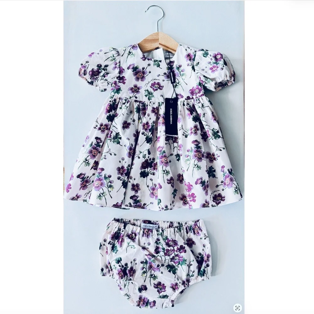 Dolce & Gabbana Baby 3-6 Months Cotton Poplin Floral Dress